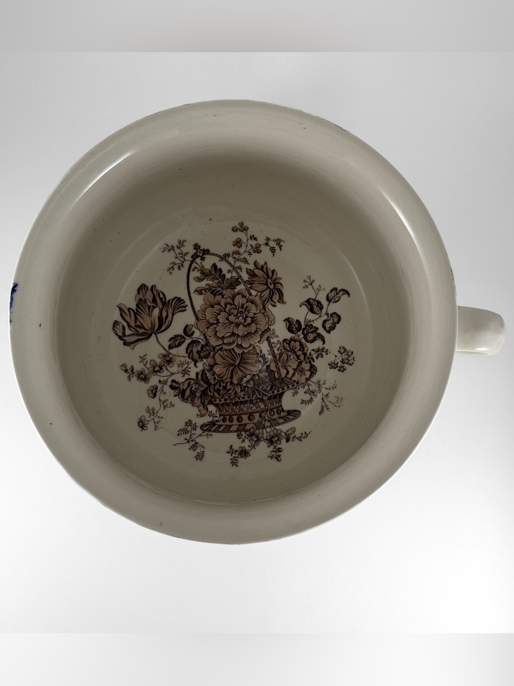 Royal Crownford Ironstone Charlotte Chamber Pot Brown Floral Transferware - Picture 5 of 8